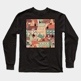 Cats on rooftops Long Sleeve T-Shirt